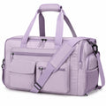 Borsa da viaggio 45 x 25 x 30 cm in tessuto sintetico lilla con tasche e tracolla