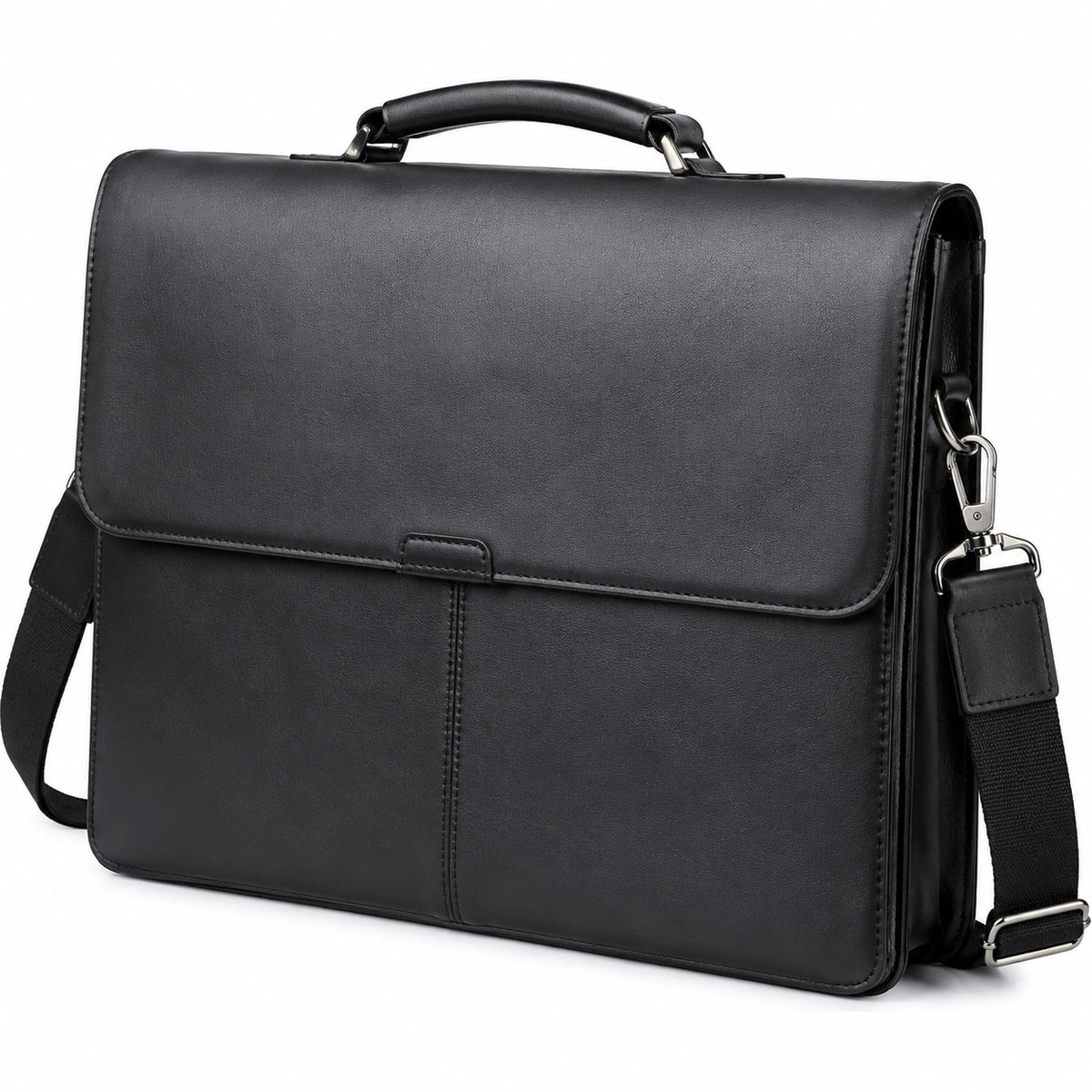 Borsa portadocumenti 40 x 10 x 30 cm in materiale sintetico nero con tracolla regolabile