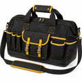 Borsa portautensili 43x23x30 cm in poliestere nero e giallo con tasche multiple a tracolla