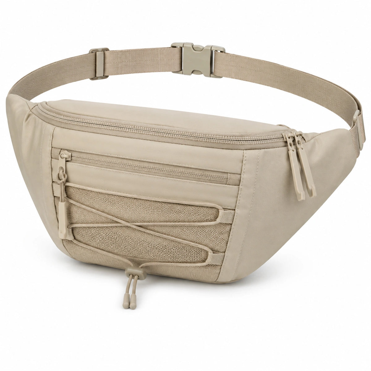 Marsupio 2 L in tessuto sintetico beige con tasche zip regolabile
