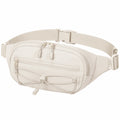 Marsupio 32 x 15 x 8 cm in poliestere beige con tasche zip stile casual