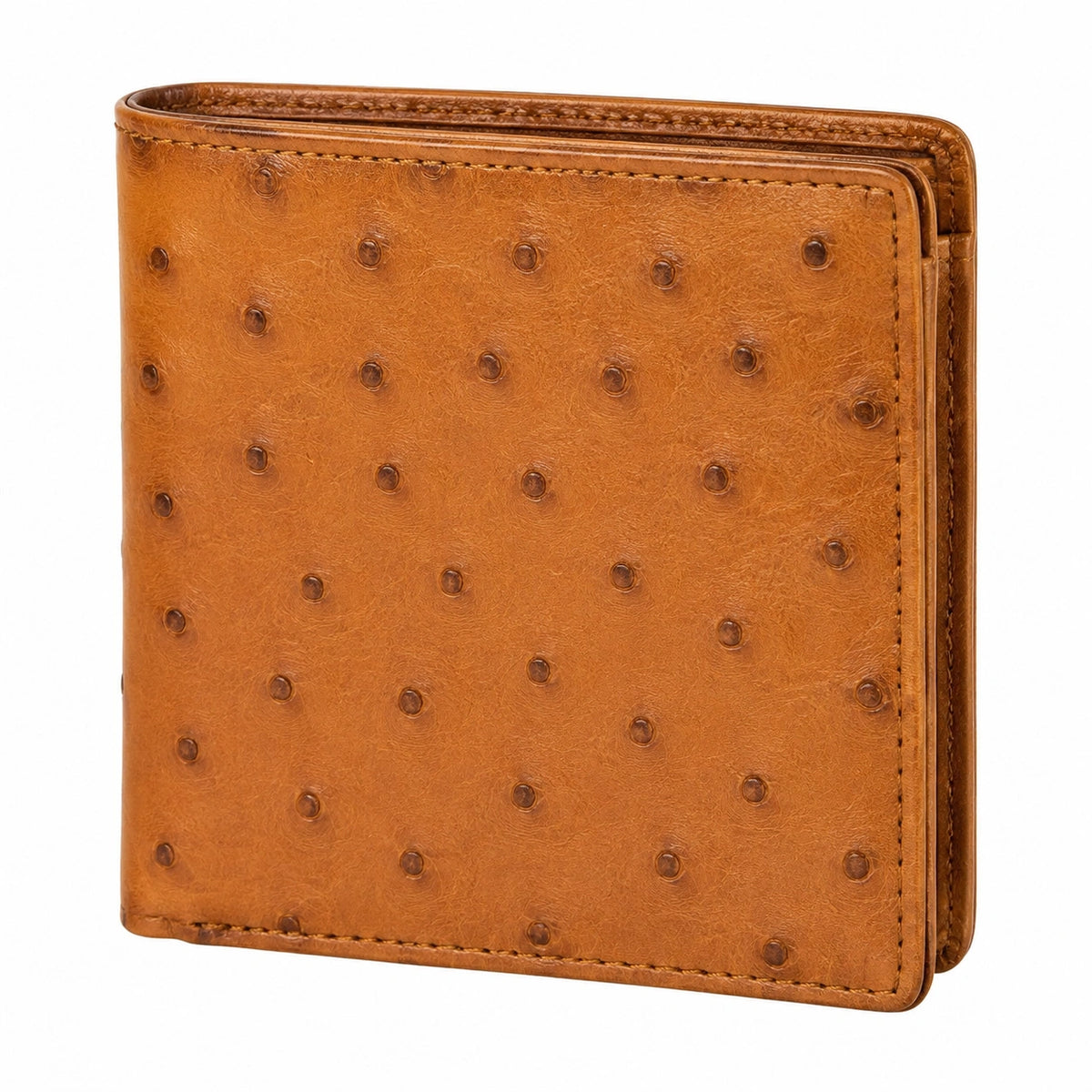 Portafoglio bifold 12 x 9.5 x 2 cm in materiale sintetico marrone effetto struzzo