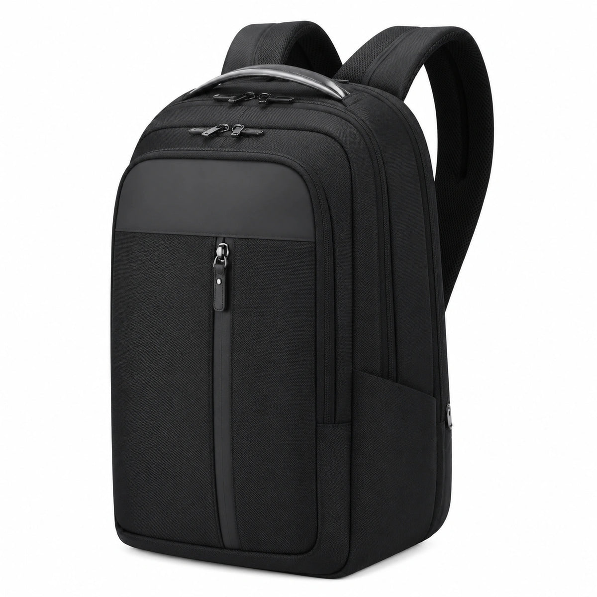 Zaino porta computer 32 x 18 x 45 cm in tessuto nero con scomparti multipli